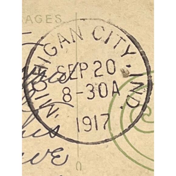 Antique 1917 Litho Ephemera Postcard Hermitage Michigan City Ind CT Photochrom - Picture 6 of 8